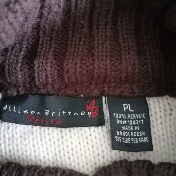 Allison Brittney Womens Brown Kimono Sleeve Mock Neck Cardigan Sweater Size PL - Picture 5 of 8